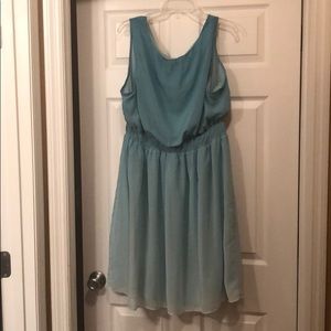 Teal Chiffon Ombré Dress